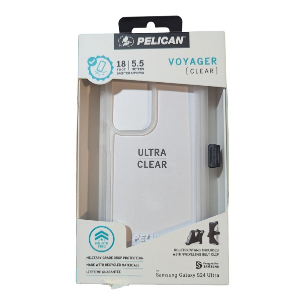 K8. Pelican Voyager Holster Case Samsung Galaxy S24 Ultra - Clear (Broken Piece)